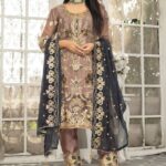 Embroidered organza suit online with price