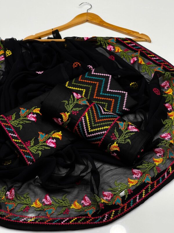 lawn multi embroidered dress